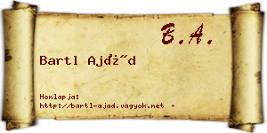 Bartl Ajád névjegykártya